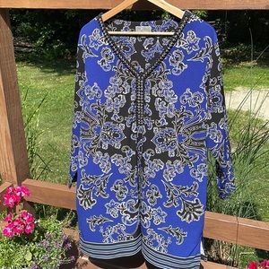 JM Collection 3/4 sleeve beaded tunic blouse 2X